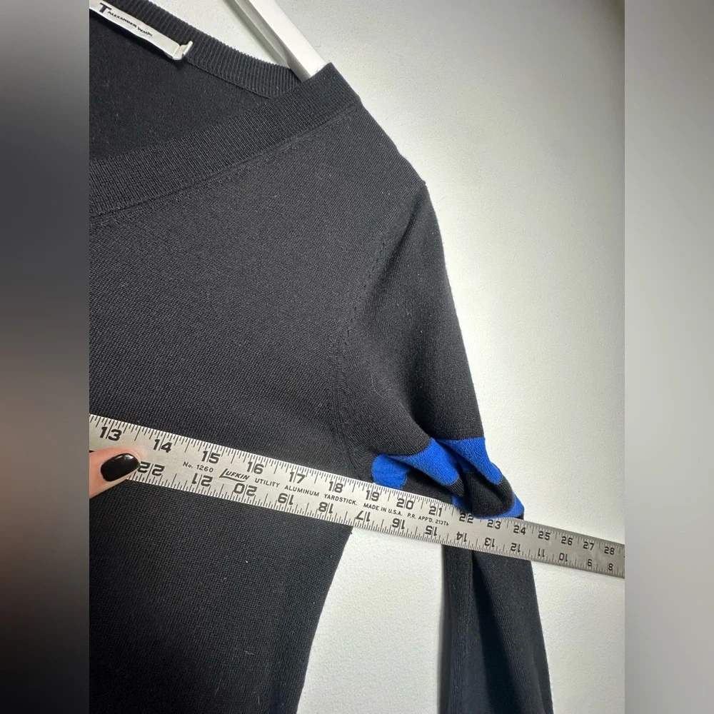 T Alexander Wang Merino Wool V Neck  Designer Black Sweater Dress Size Small - Picture 12 of 16